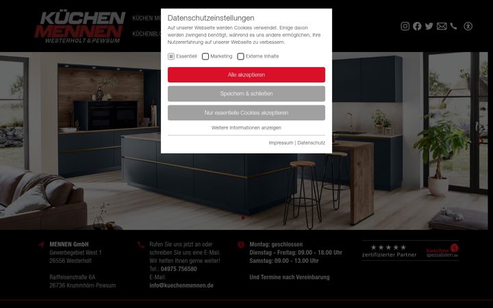 Screenshot of kuechenmennen.de