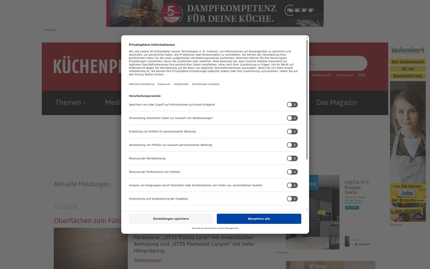 Kuvakaappaus suostumusbannerista, joka näytettiin ennen mitään vuorovaikutusta