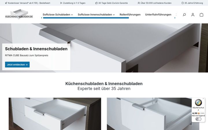 Screenshot of kuechenschubladen.de