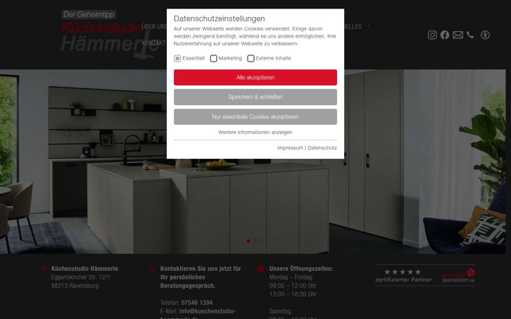 Screenshot of kuechenstudio-haemmerle.de