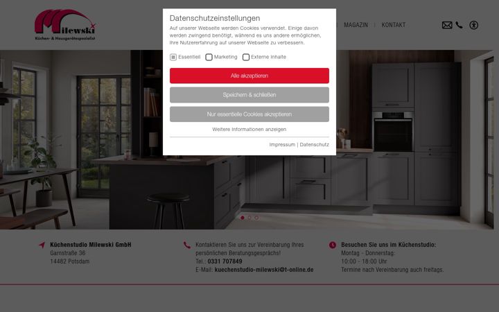Screenshot of kuechenstudio-milewski.de