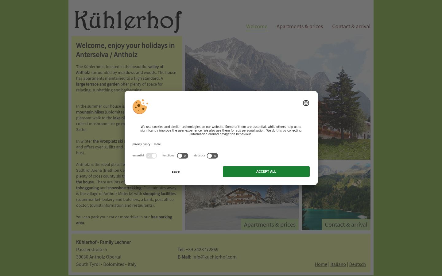 Screenshot tal-banner tal-kunsens muri qabel kwalunkwe interazzjoni