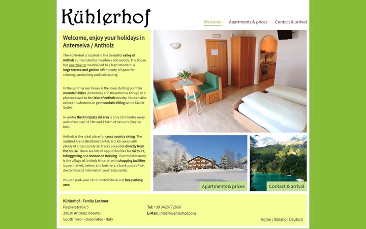 Screenshot of kuehlerhof.com