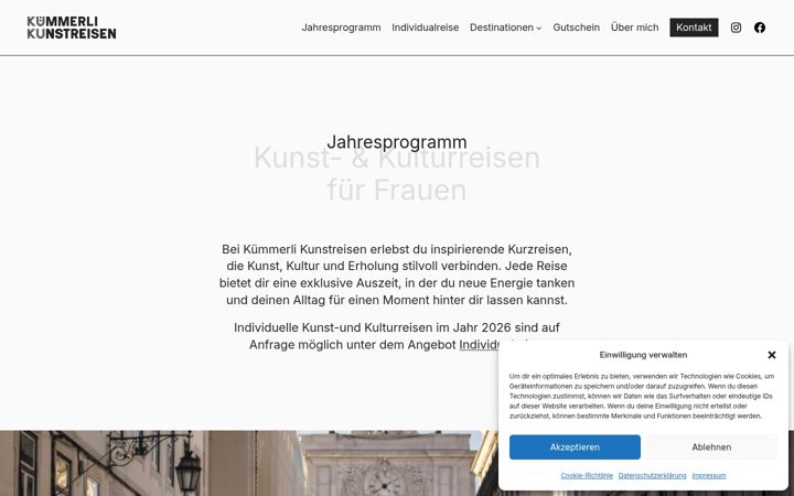 Screenshot of kuemmerli-kunstreisen.ch