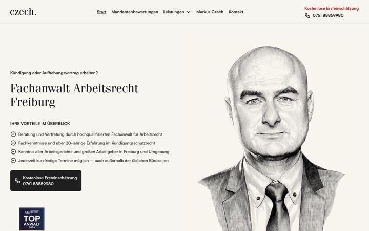 Skærmbillede af kuendigungsschutzprofi.de