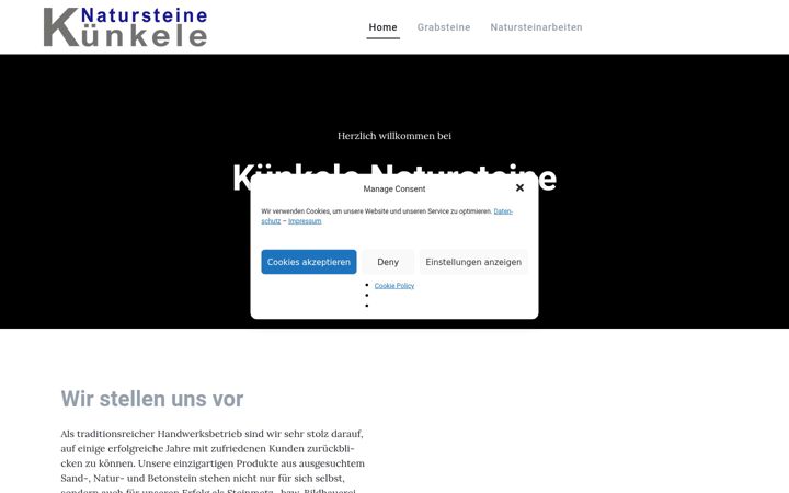 Screenshot of kuenkele-natursteine.de