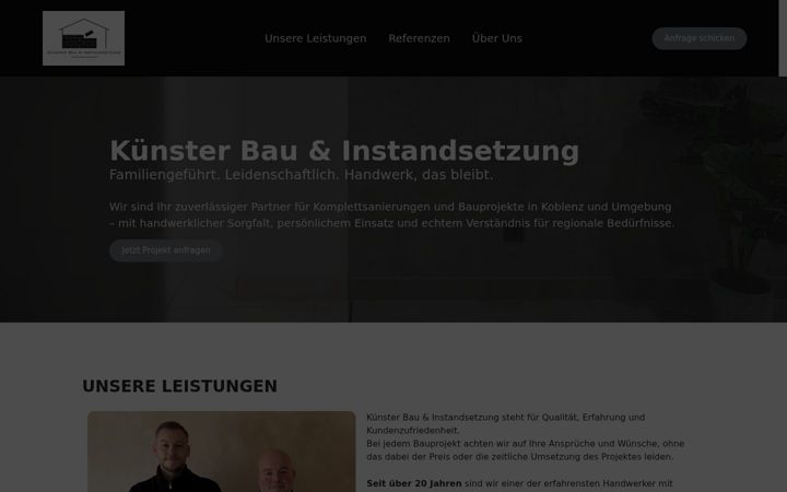 Screenshot of kuenster-bau.de