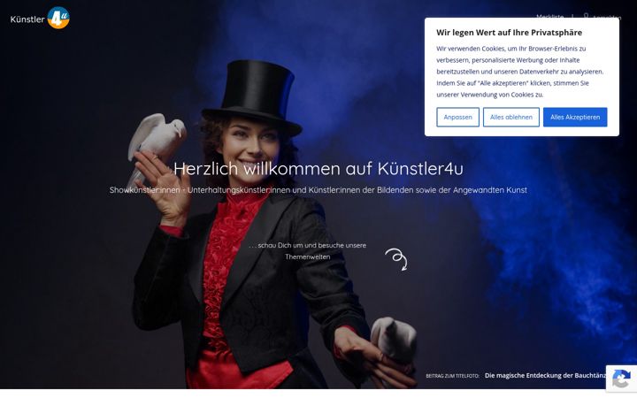 Screenshot of kuenstler4u.de