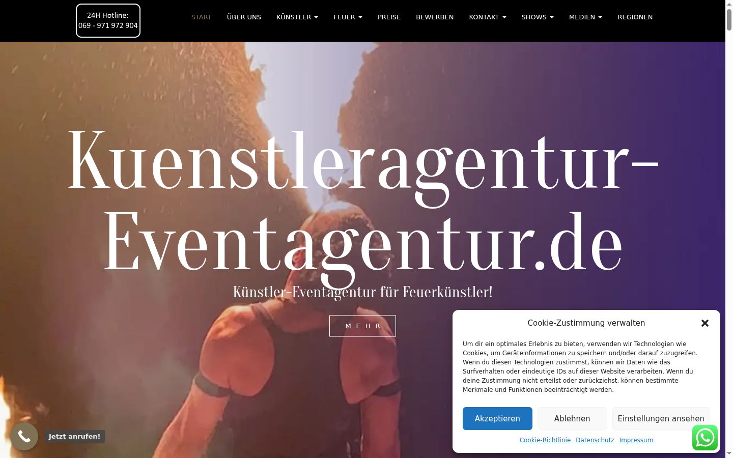 Screenshot van de toestemmingsbanner zoals getoond vóór enige interactie