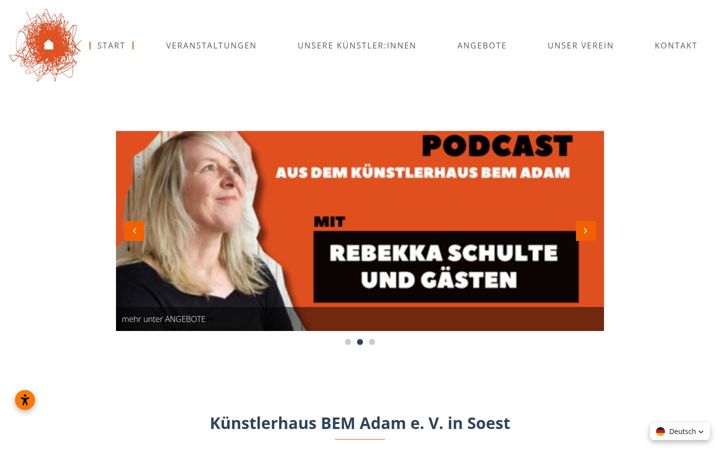 Screenshot of kuenstlerhaus-bem-adam.de