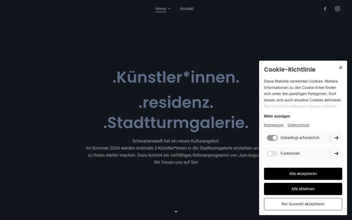 Screenshot of kuenstlerinnenresidenz-stadtturmgalerie.at