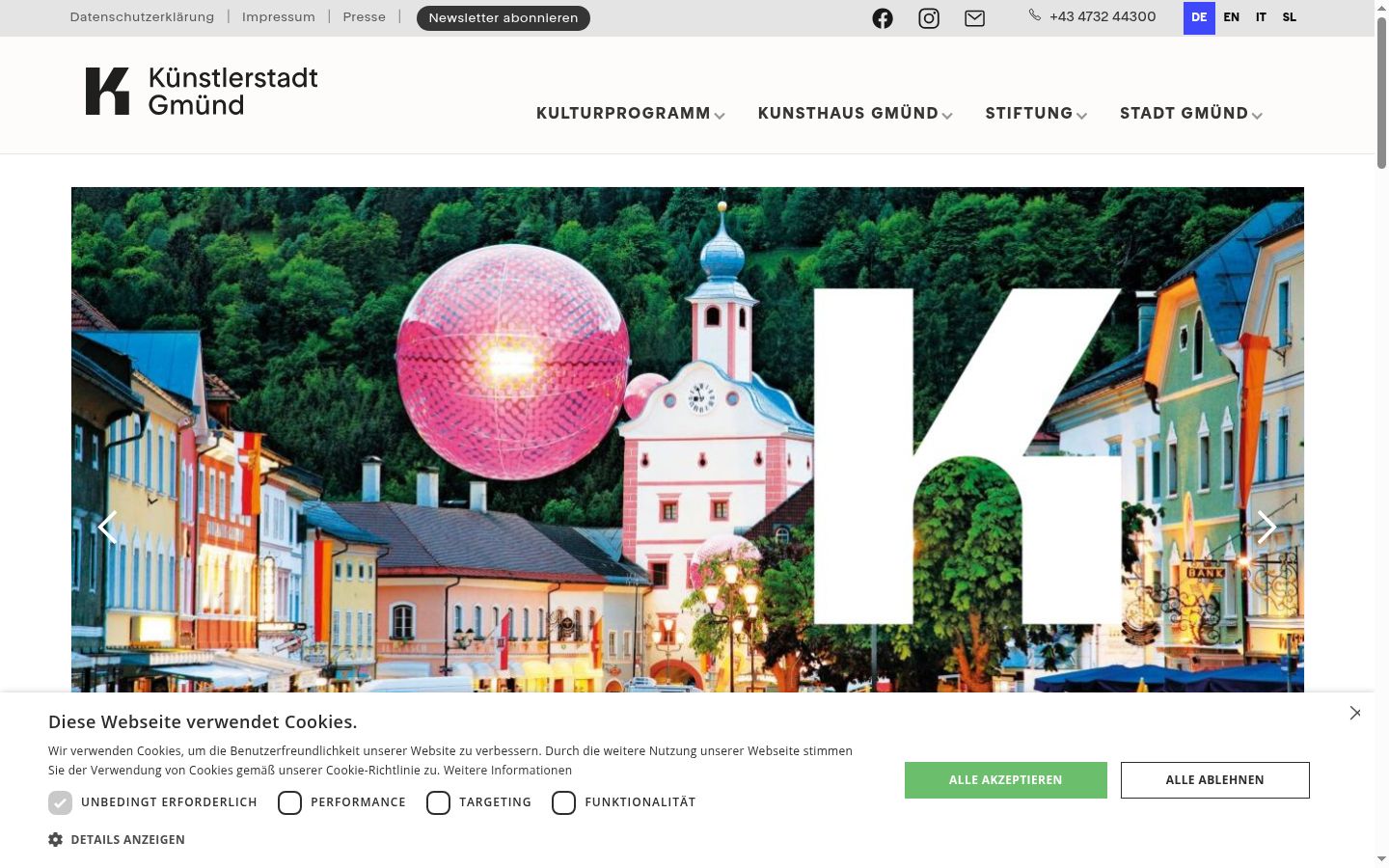 Ekrānuzņēmums ar piekrišanas baneri, kas tika rādīts pirms jebkādas mijiedarbības