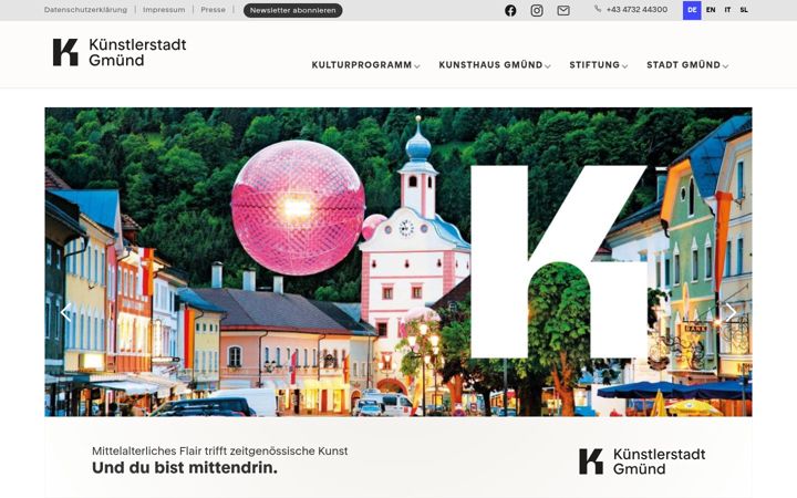 Screenshot of kuenstlerstadt-gmuend.at