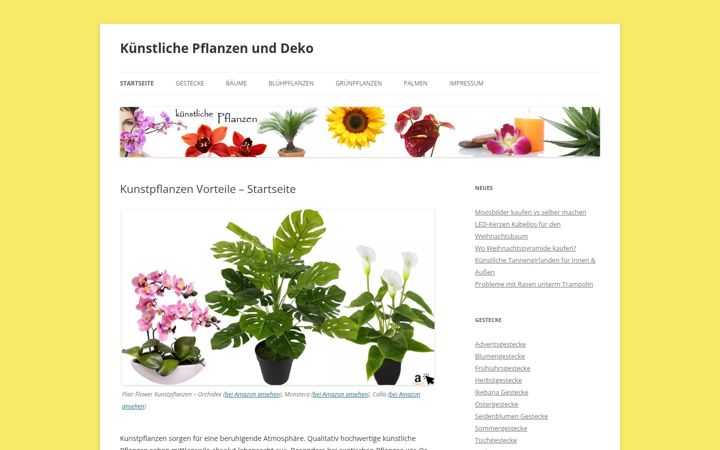 Screenshot of kuenstlichepflanzen.com
