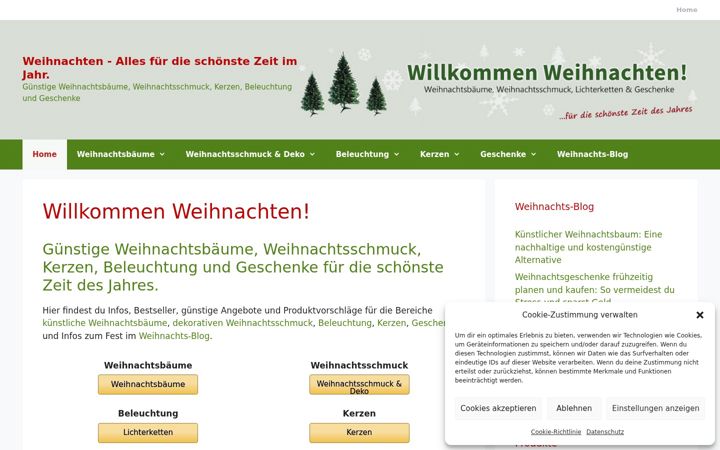 Screenshot of kuenstlicher-weihnachtsbaum.info