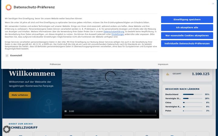 Screenshot of kuestenwache.net