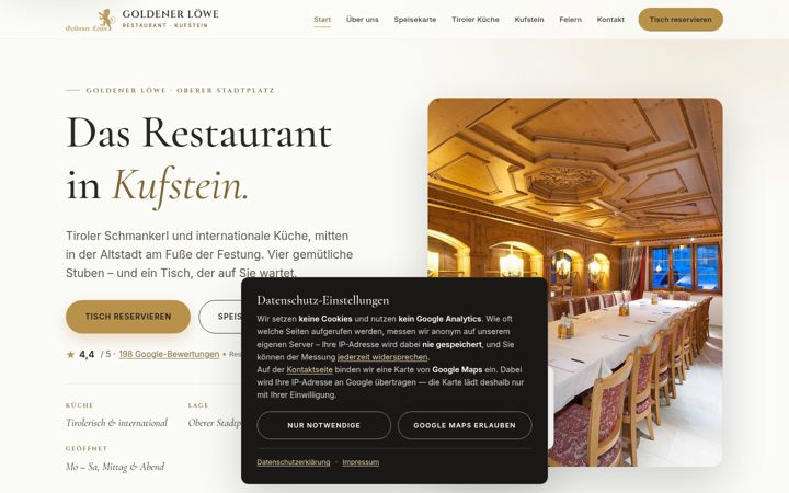 Screenshot of kufstein-restaurant.at