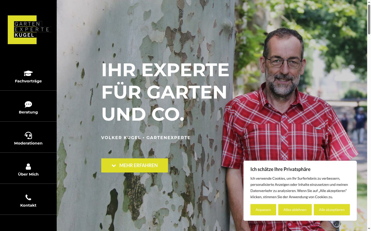 Screenshot des Einwilligungsbanners vor jeglicher Interaktion