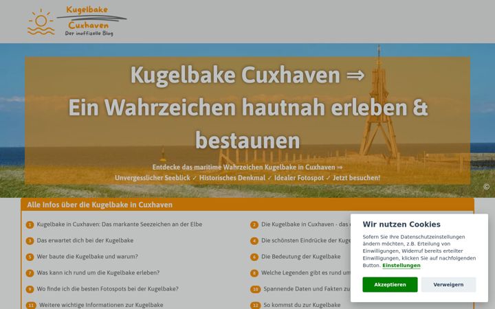 Screenshot of kugelbake-cuxhaven.de