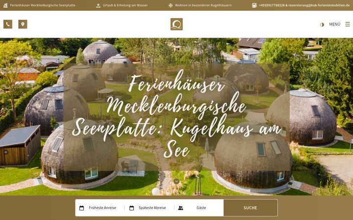 Screenshot of kugelhaus-tollensesee.de