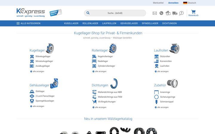 Screenshot of kugellager-express.de