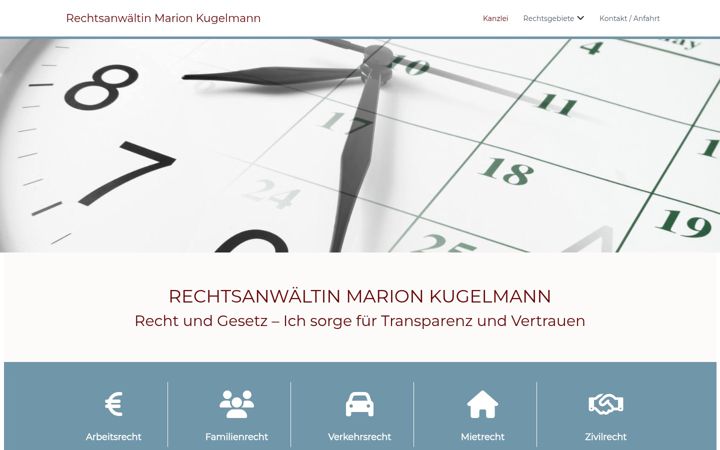 Screenshot of kugelmann-rechtsanwaeltin.de