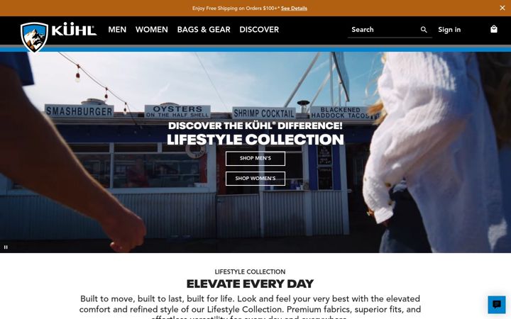 Screenshot of kuhl.com