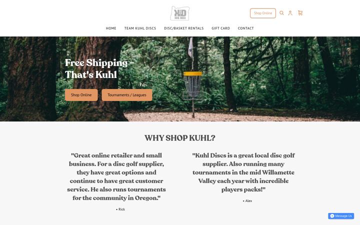 Screenshot di kuhldiscs.com
