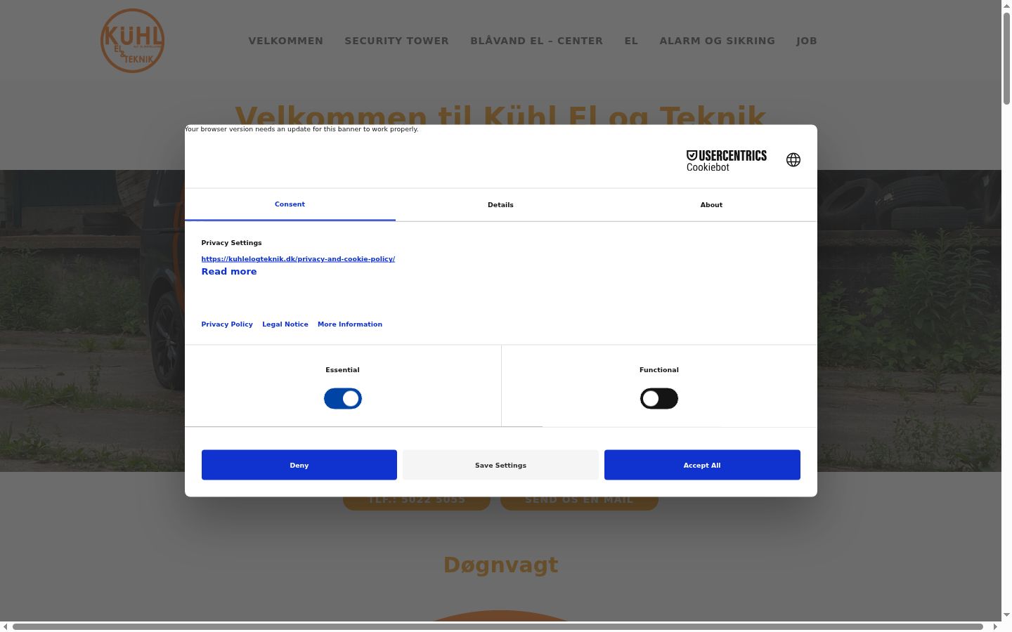 Screenshot tal-banner tal-kunsens muri qabel kwalunkwe interazzjoni