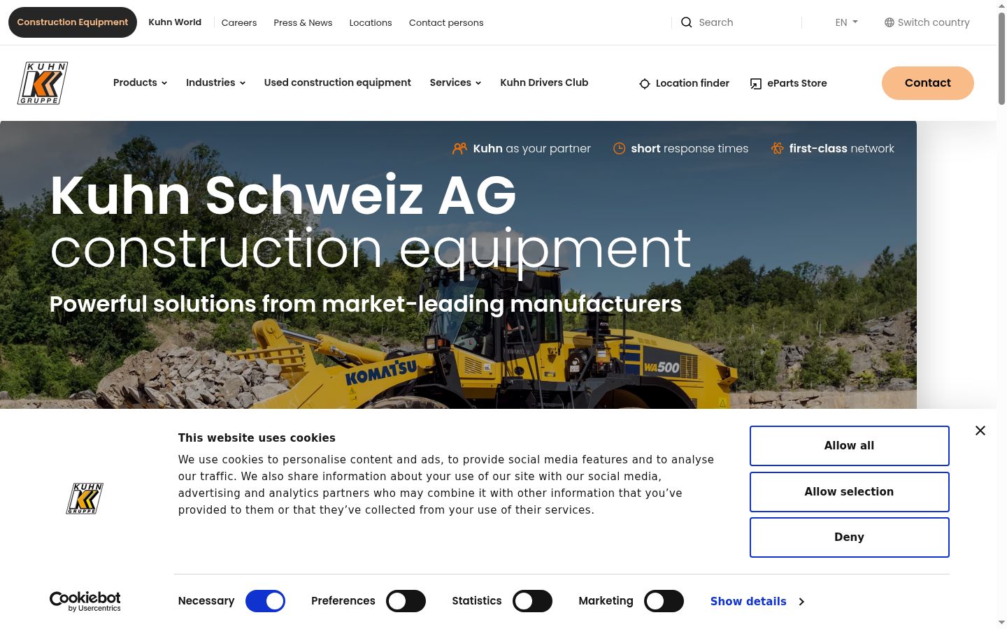 Screenshot des Einwilligungsbanners vor jeglicher Interaktion
