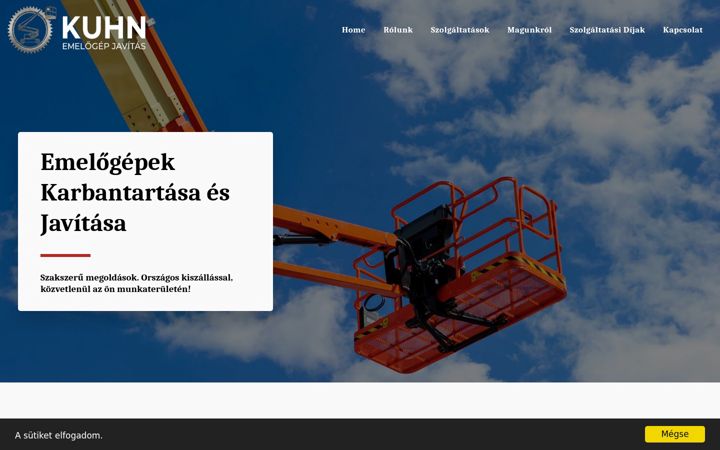 Screenshot of kuhnemelogep.com