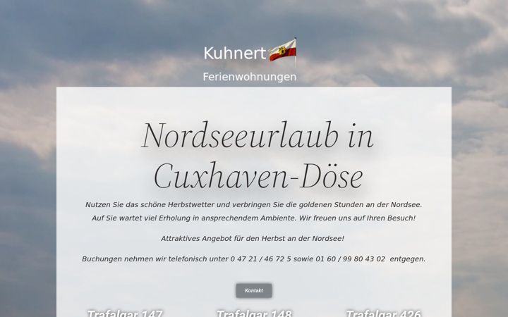Screenshot of kuhnert-ferienwohnungen.de