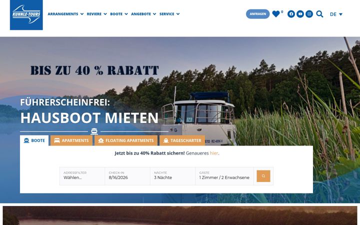 Screenshot of kuhnle-tours.ch