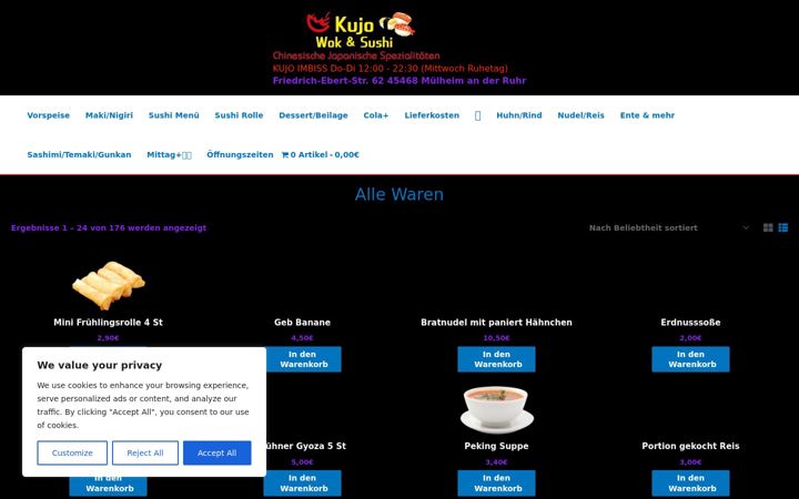 Screenshot of kujoimbiss.de