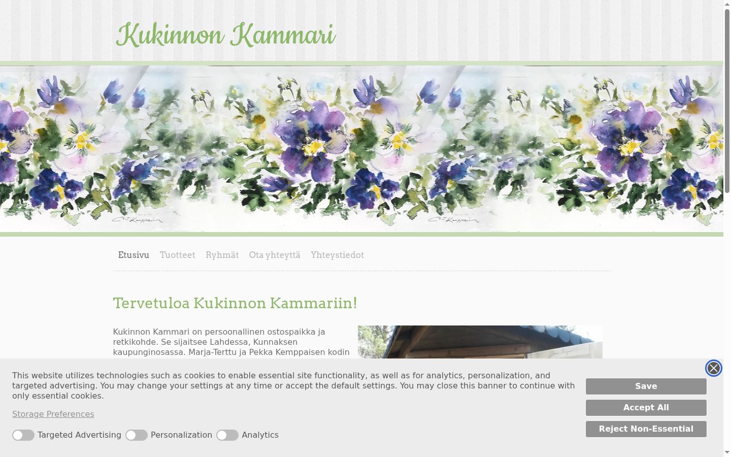 Screenshot of the consent banner shown before any interaction
