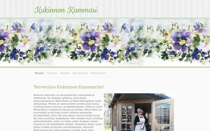 Screenshot of kukinnonkammari.fi