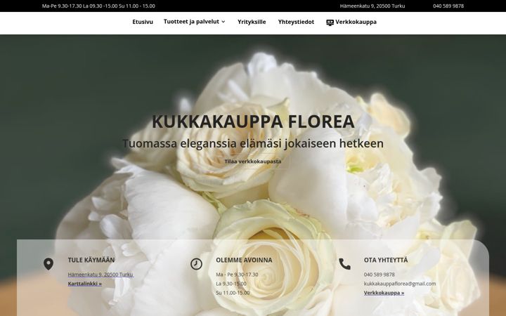 Screenshot of kukkakauppaflorea.fi