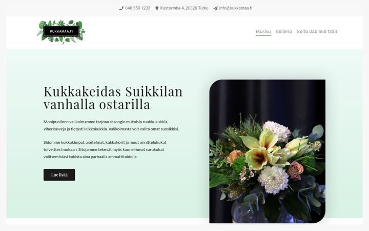 Screenshot of kukkamaa.fi