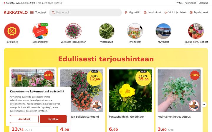 Screenshot of kukkatalo.fi
