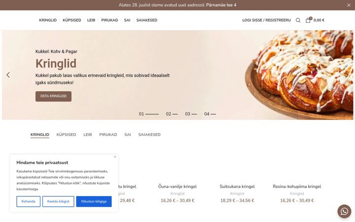 Screenshot of kukkel.eu