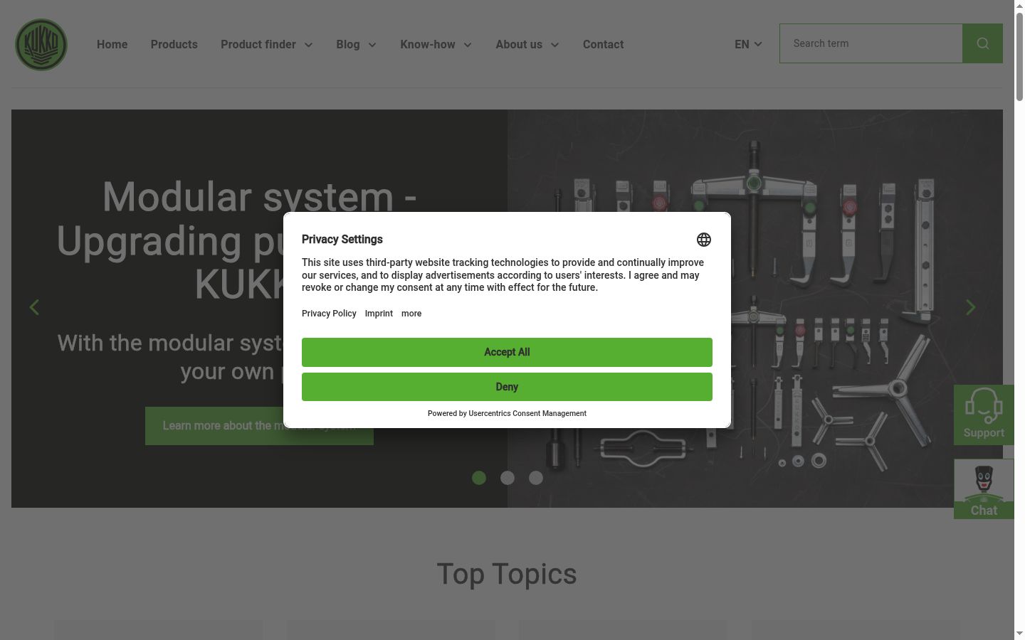 Screenshot del banner di consenso mostrato prima di qualsiasi interazione
