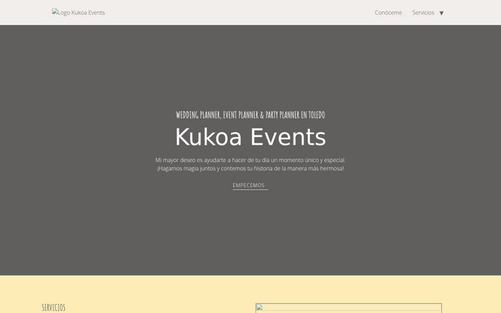 Screenshot of kukoaevents.es