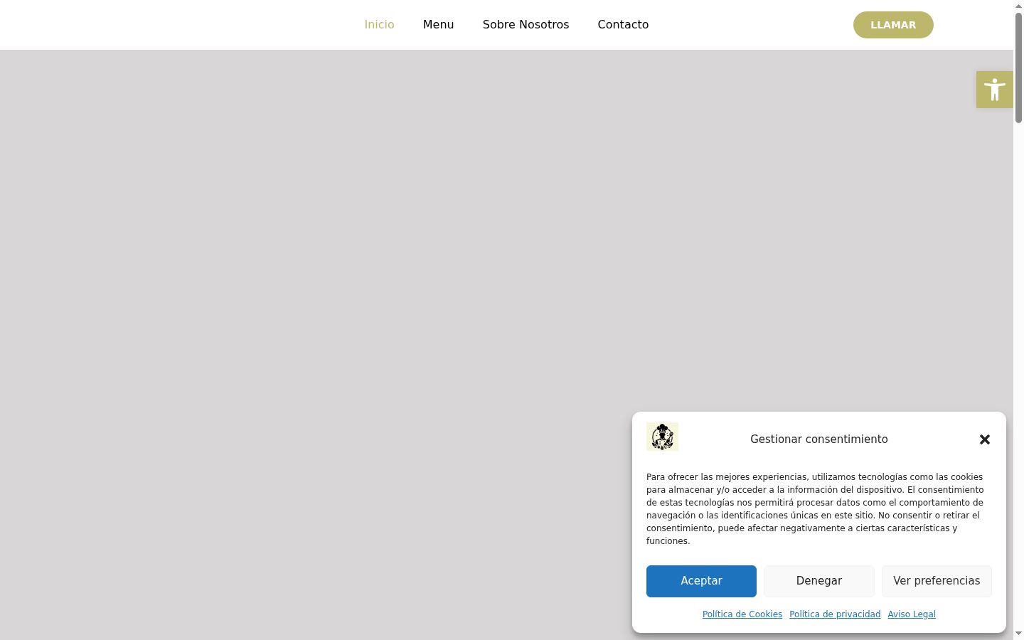 Screenshot del banner di consenso mostrato prima di qualsiasi interazione