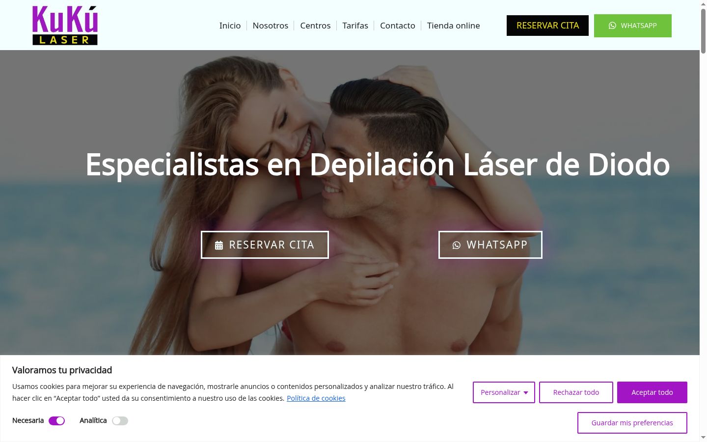 Screenshot del banner di consenso mostrato prima di qualsiasi interazione