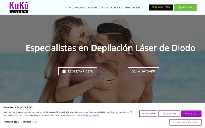 Screenshot of kukulaser.com