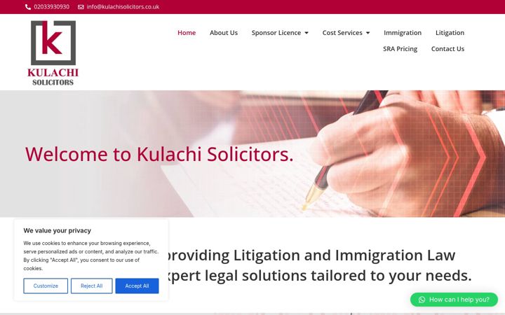 Screenshot of kulachisolicitors.co.uk