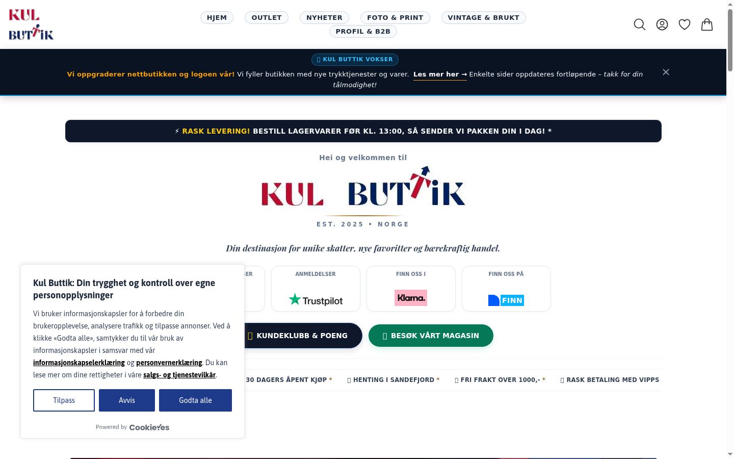 Kuvakaappaus suostumusbannerista, joka näytettiin ennen mitään vuorovaikutusta