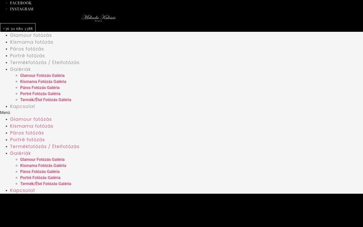 Screenshot of kulcsarmelindaphoto.hu