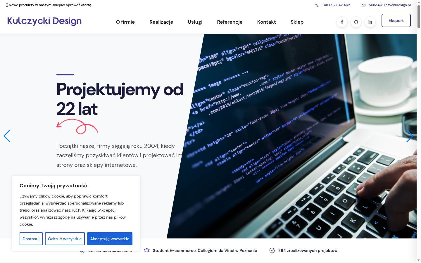 Ekrānuzņēmums ar piekrišanas baneri, kas tika rādīts pirms jebkādas mijiedarbības