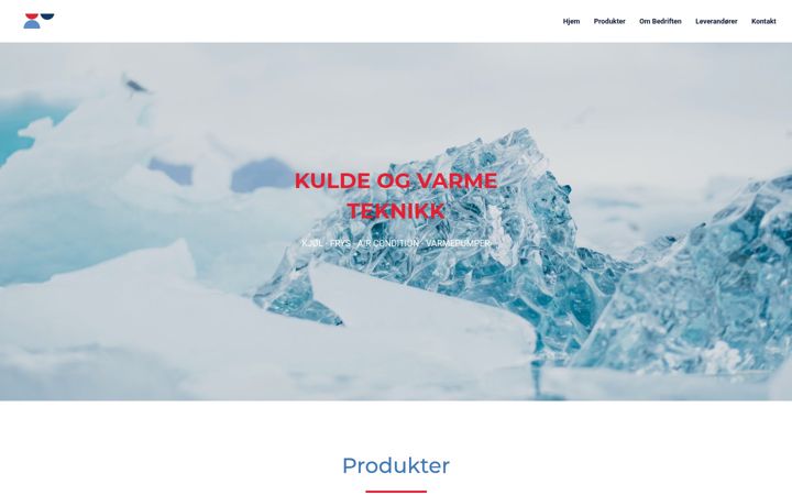 Screenshot of kuldeogvarmeteknikk.no